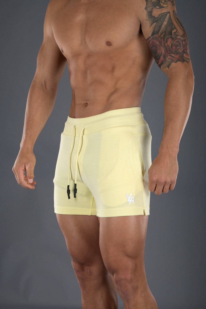 YoungLA 126 Interlock Shorts Geel | 3640859-SX
