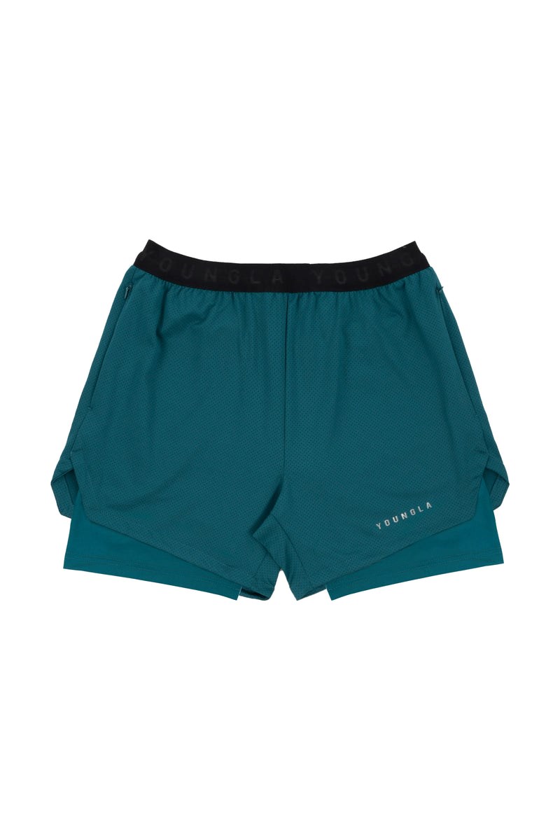YoungLA 129 Trilogy Compression Shorts Teal | 8670392-FO