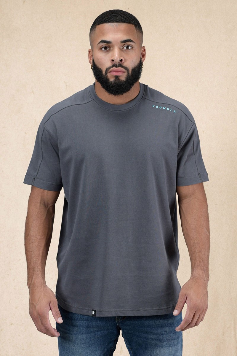 YoungLA 404 Offset Shortsleeves Grijs | 0285714-UR