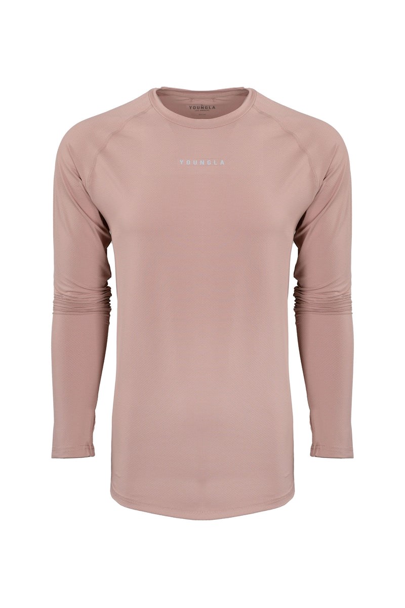 YoungLA 441 Performance Line Longsleeve Shirts Salmon | 9401836-ZL