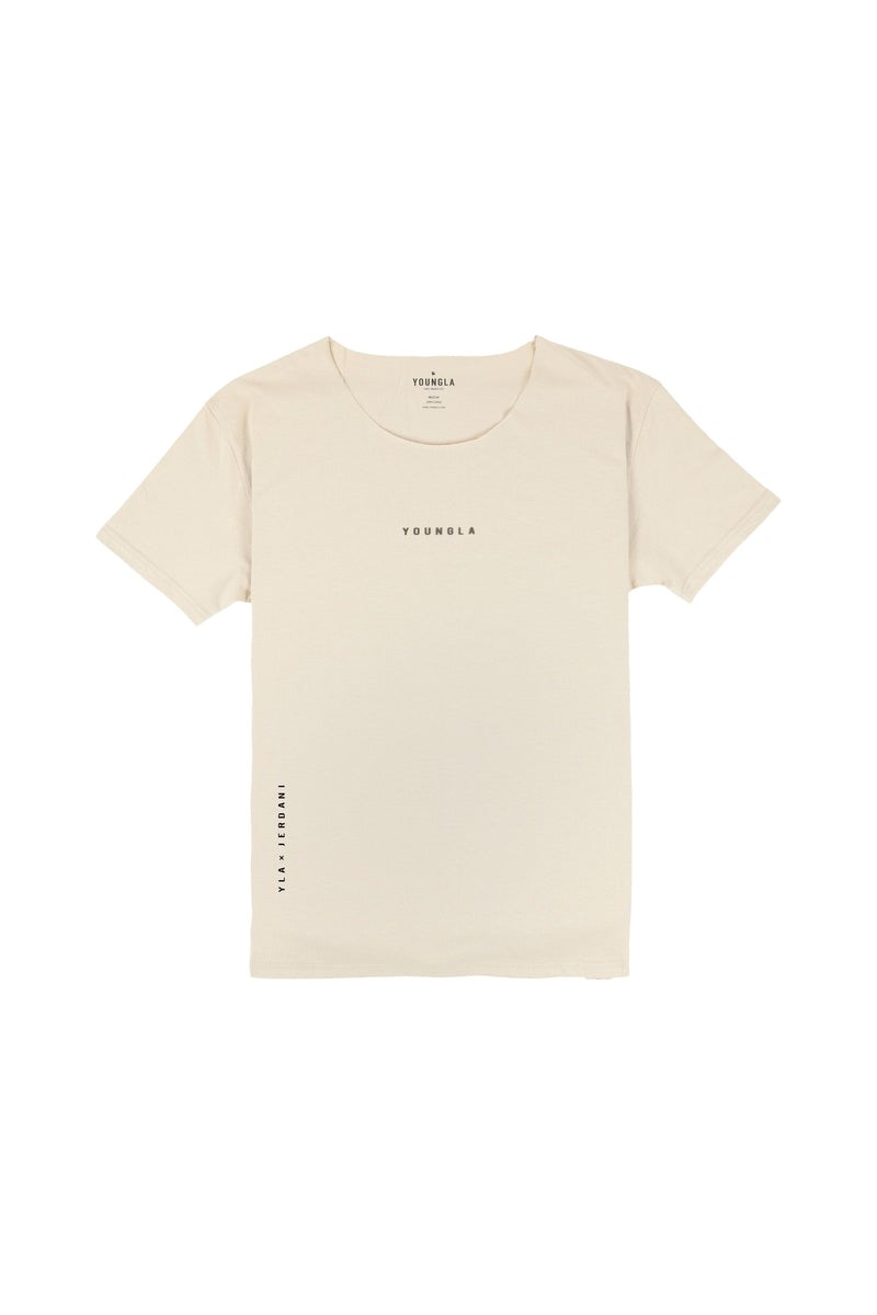 YoungLA 447 Brede neck Raw Cut Tee Tan | 8617935-TS