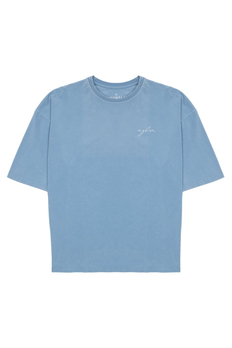 YoungLA 464 Skyline Super Sized Tees Blauw Lichtturkoois | 3582741-DO