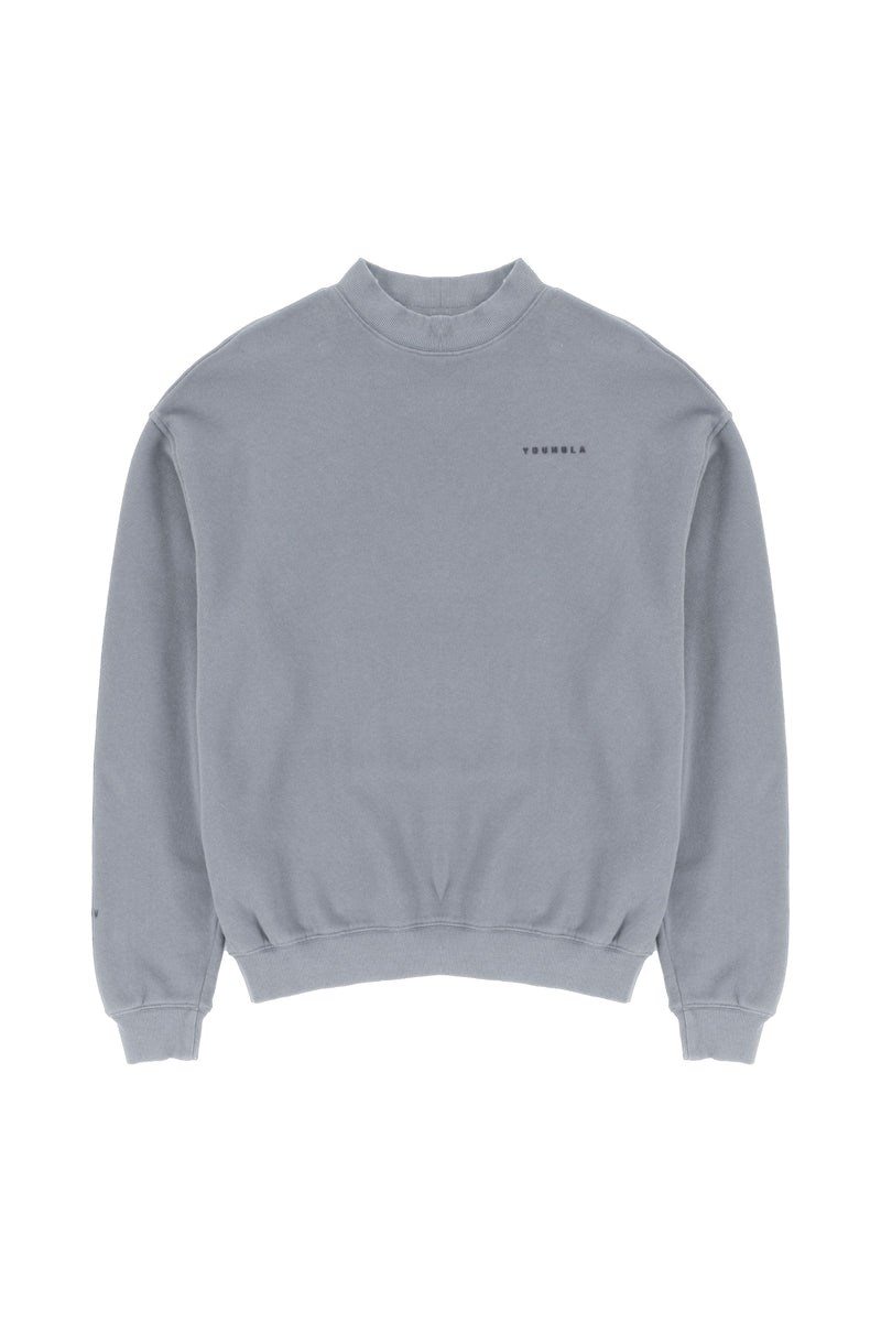 YoungLA 525 Monarch Mock-neck Trui Grijs Lichtturkoois | 2017964-FD