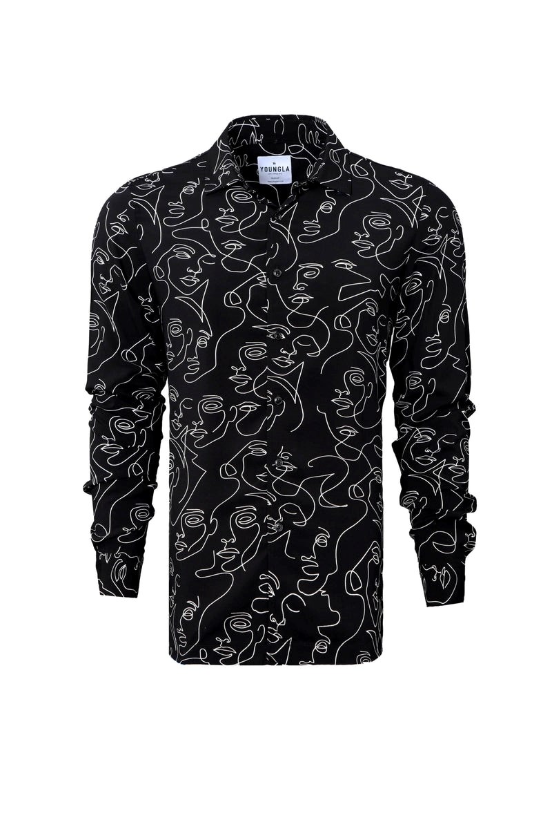 YoungLA 804 Scarface Viscose Imprint Shirts Abstract Face | 6372809-CX