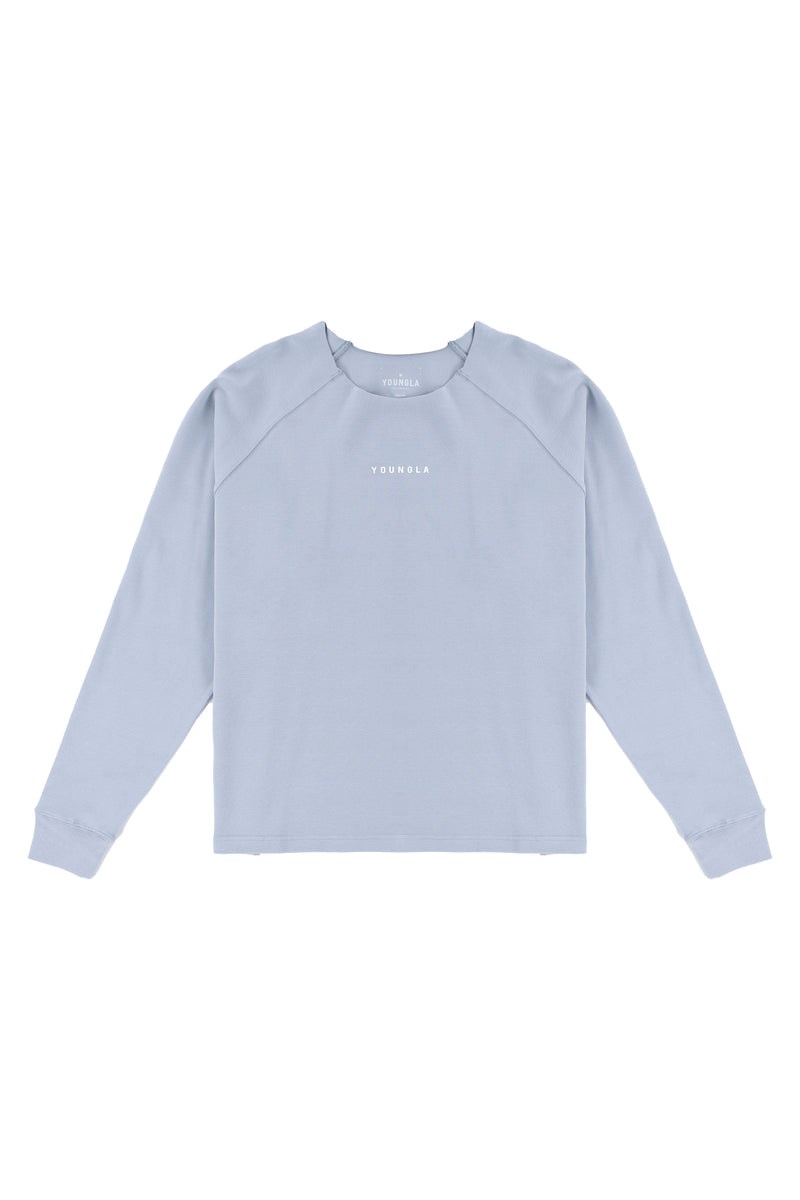 YoungLA 815 Raw Neck Cloud Longsleeves Blauw | 9124506-BM
