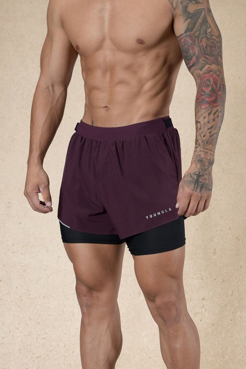 YoungLA 124 - 6am Compression Shorts Plum | 0128359-NL