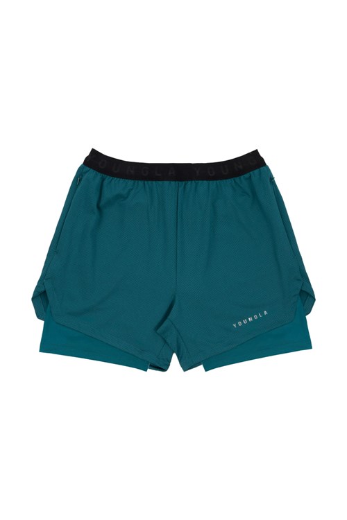 YoungLA 129 Trilogy Compression Shorts Teal | 8670392-FO