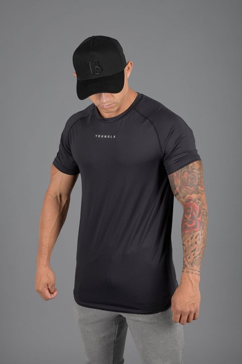 YoungLA 440 Performance Line Kort Sleeve Shirts Zwart | 0862713-TV