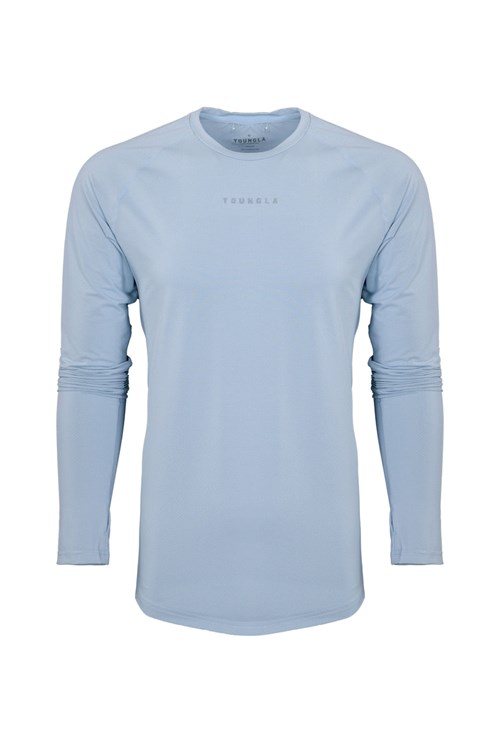 YoungLA 441 Performance Line Longsleeve Shirts Blauw | 9053487-MW