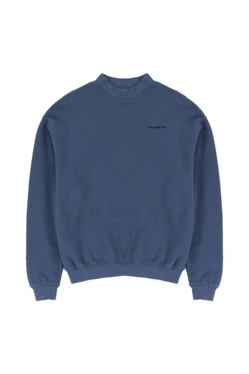 YoungLA 525 Monarch Mock-neck Trui Donkerblauw Lichtturkoois | 8769312-NT