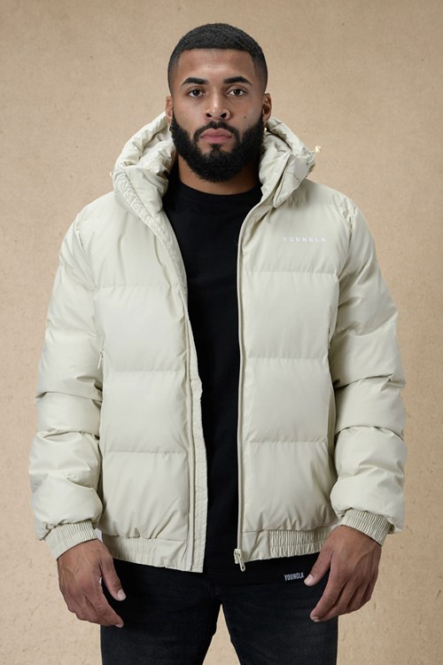 YoungLA 554 Brooklyn Puffer Jacket Off-White | 6205483-ZX