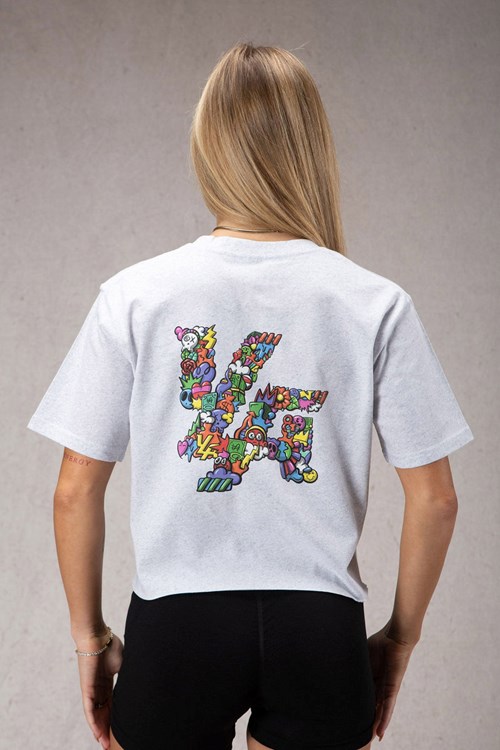YoungLA W421 Trippy Oversized Tee Wit | 0931672-HP